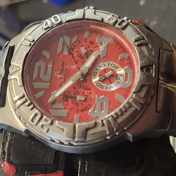 VINTAGE Jacques Lemans Chronograph Rare Red Face - Picture 5 of 7